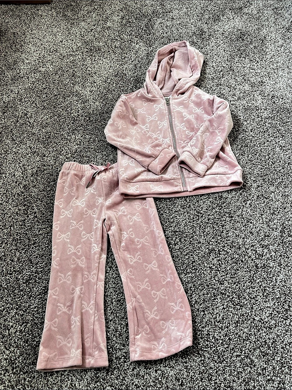 Baby Girls Bow Print Hoodie Pants Set 24M NWOT